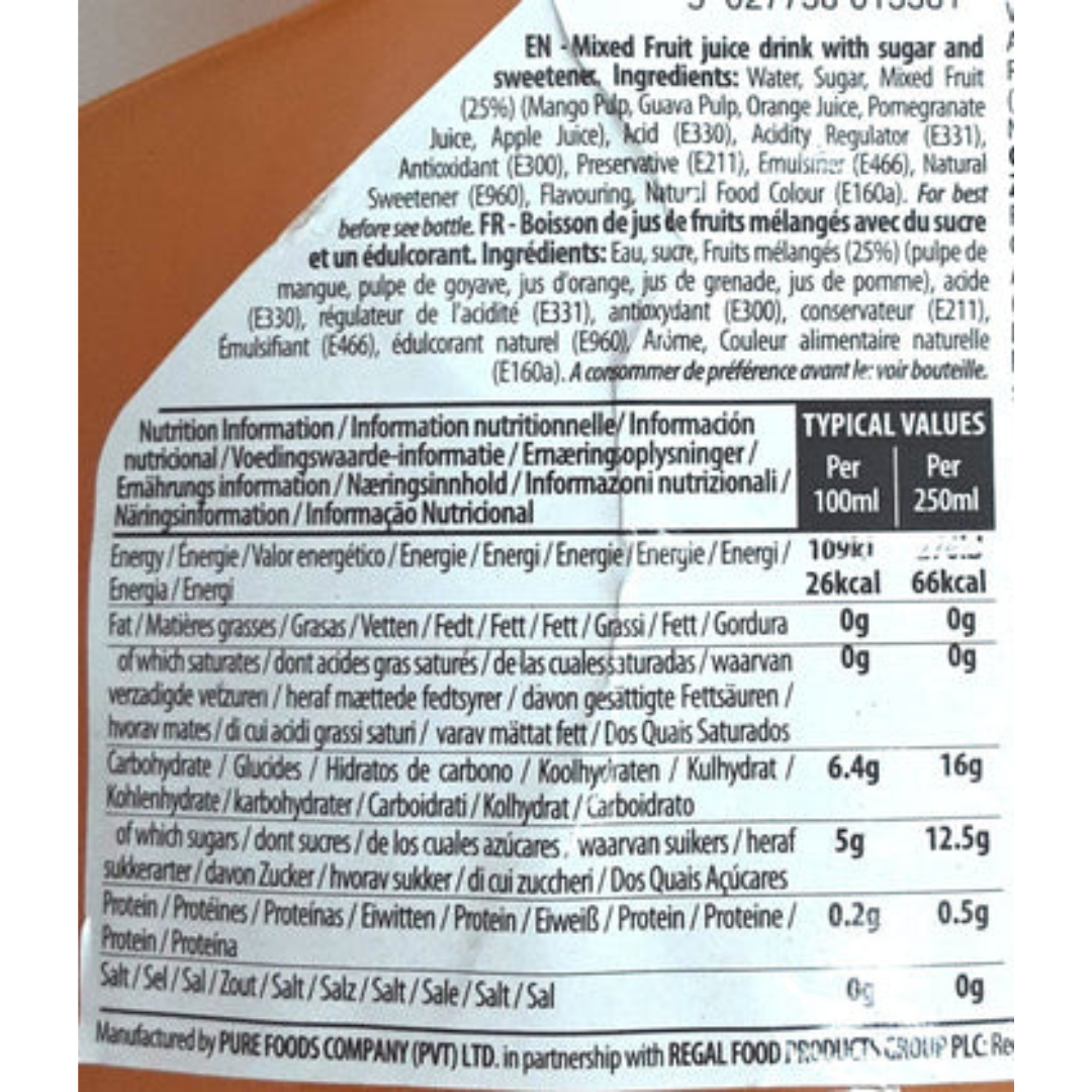 Regal Juice Finest Mixed Fruit 2ltr