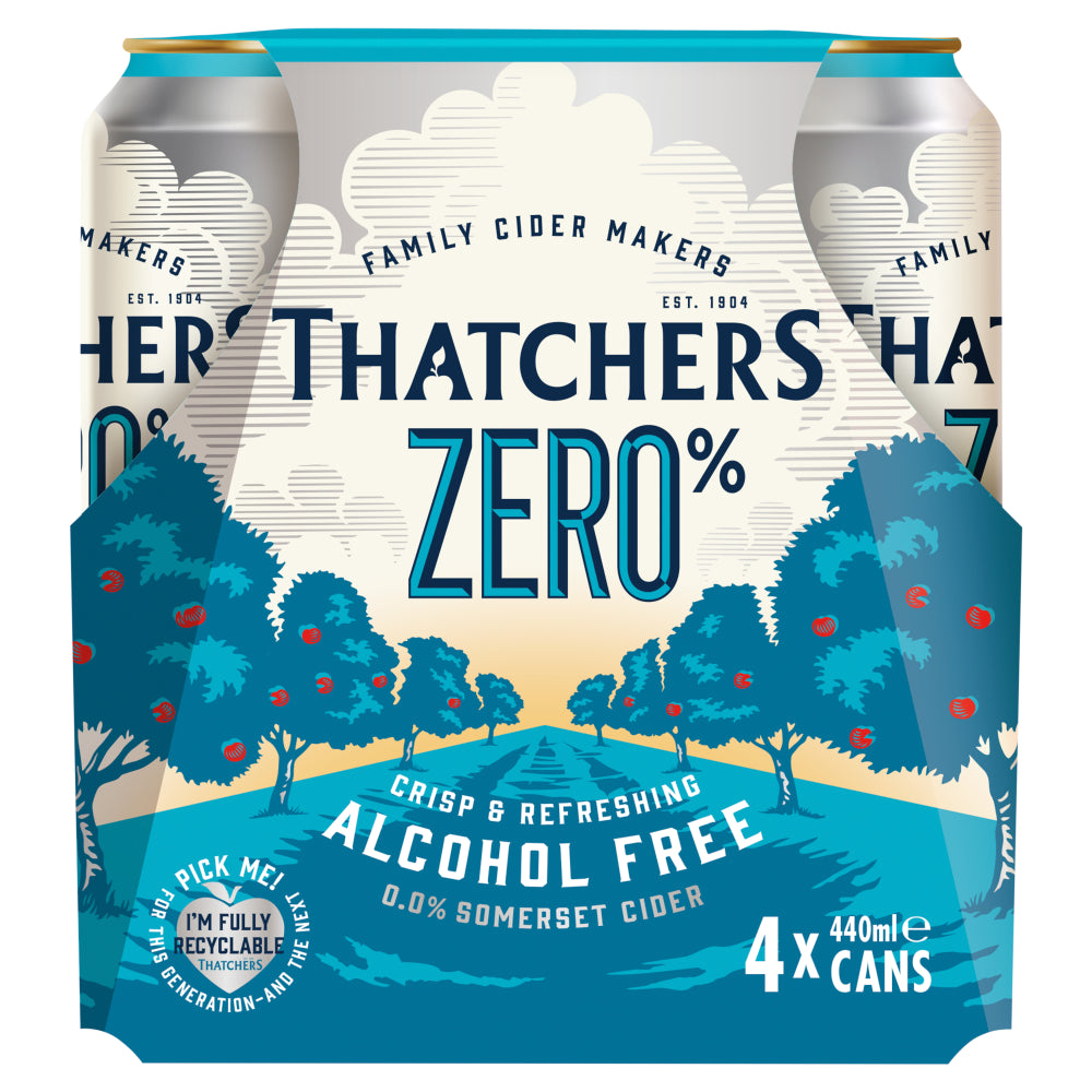 Thatchers Zero 0.0 Alcohol Free Cider 4x 440ml Cans